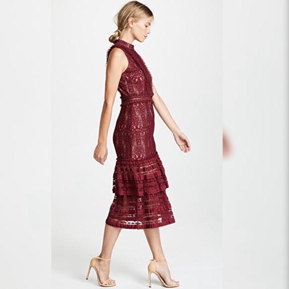 Endless Rose Dresses & Skirts - Endless Rose Lace Mock Neck Midi Dress